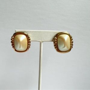 Vintage Signed Richelieu Faux Pearl Earrings